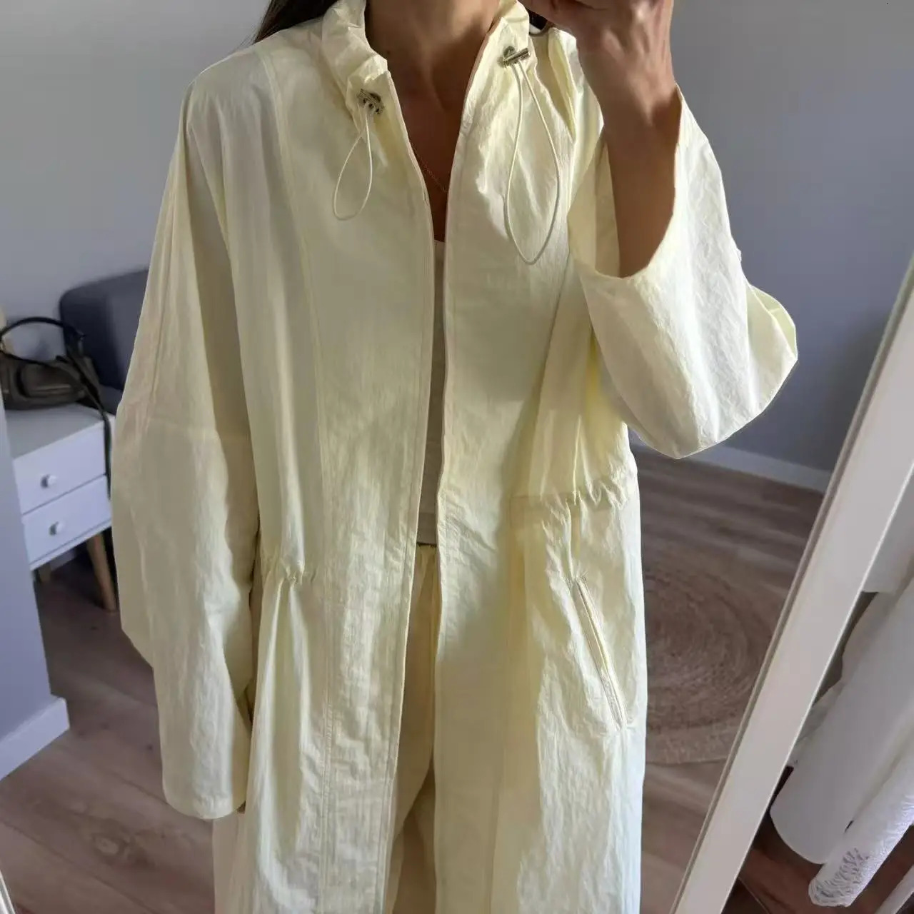 2025 Women Fashion Fall Autumn trench coat Female outerwear blue Khaki 251021