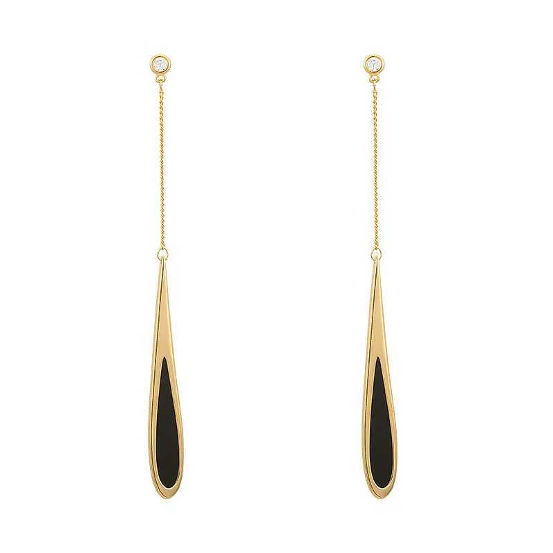 European and American Black Drop Tassel Long Earrings 2025 New Fashion Party Luxury Accessories For Womens Temperament Jewelry J251021