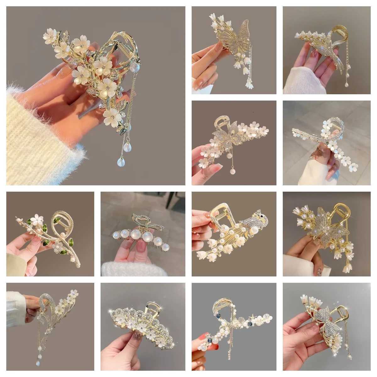 Perfect Butterfly Hair Accessories Deluxe Hairgrips Rhinestone Headpiece Fashion Hair Claw Hair Ornament Unique Barrettes FemaleW254021