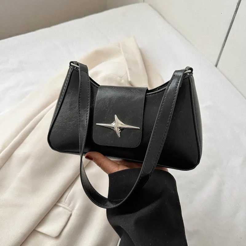 Solid color armpit bag womens fashion new style Casual texture shoulder bag summer minimalist baguette bagXJ251021