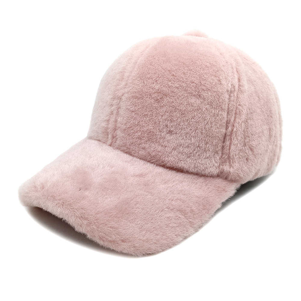 Winter Simple Solid Color Thickened Duckbill Cap Women Plush Coldproof Casual Baseball Cap Men Outdoor Sunshade Hat H251020