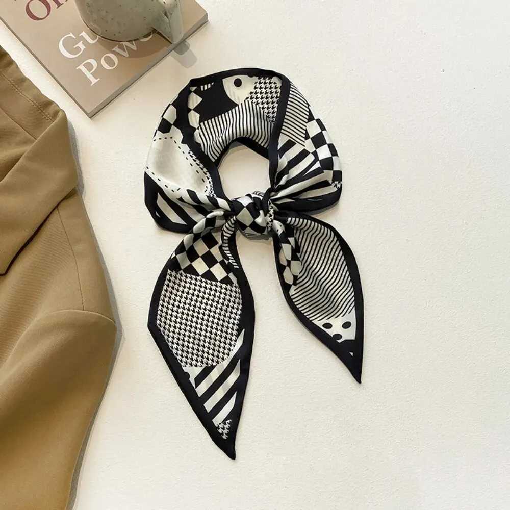 Fashion Print Silk Skinny Hair Scarf For Wen Narrow Ribbon Tie Hand Bag Band Bandana NeckerchiW251021