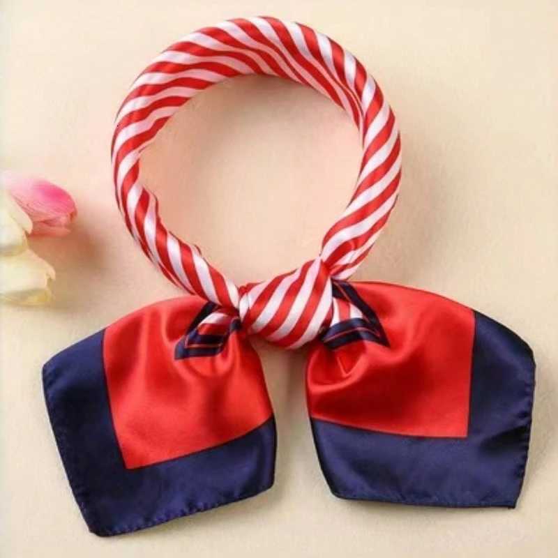 Simple Satin Scarf for Womenelegant Versatile Breathable Silk Imitation Scarf Shawl for TourismDaily Commuting Small Collar W251021