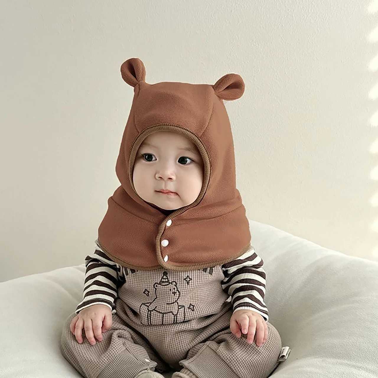 Winter Children Plush Headgear Cap Cold Proof Baby Hooded Beanie 624Month Kids Warm Face Mask Bonnet Fleece Scarf Balaclava Hat J251021