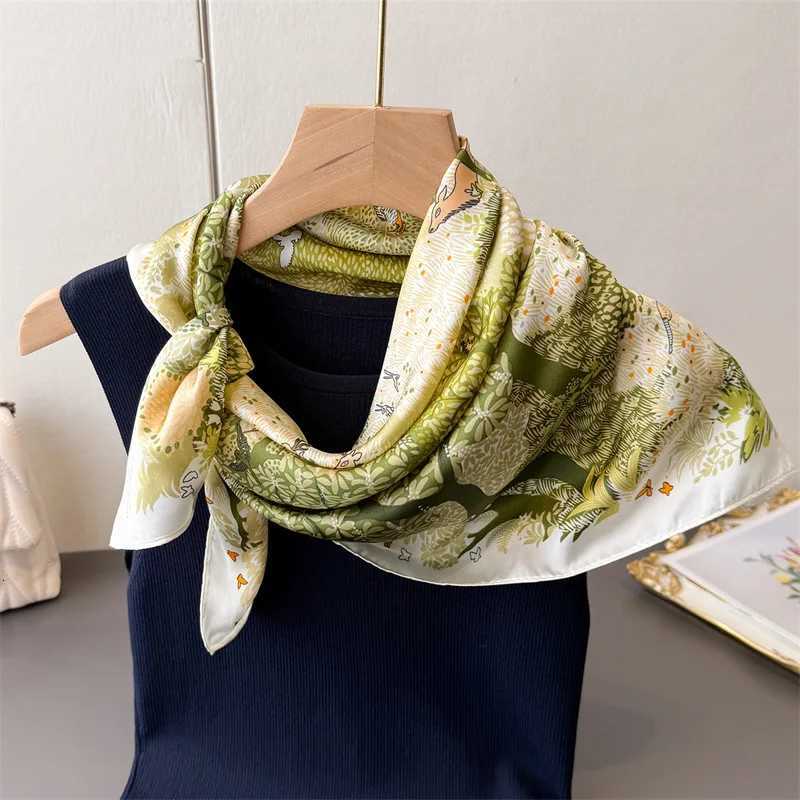 Luxury Brand Print 70cm Square Scarves Womens Silk Scarf Bandana Small Neckties Hairbands Foulard Shawl W251021