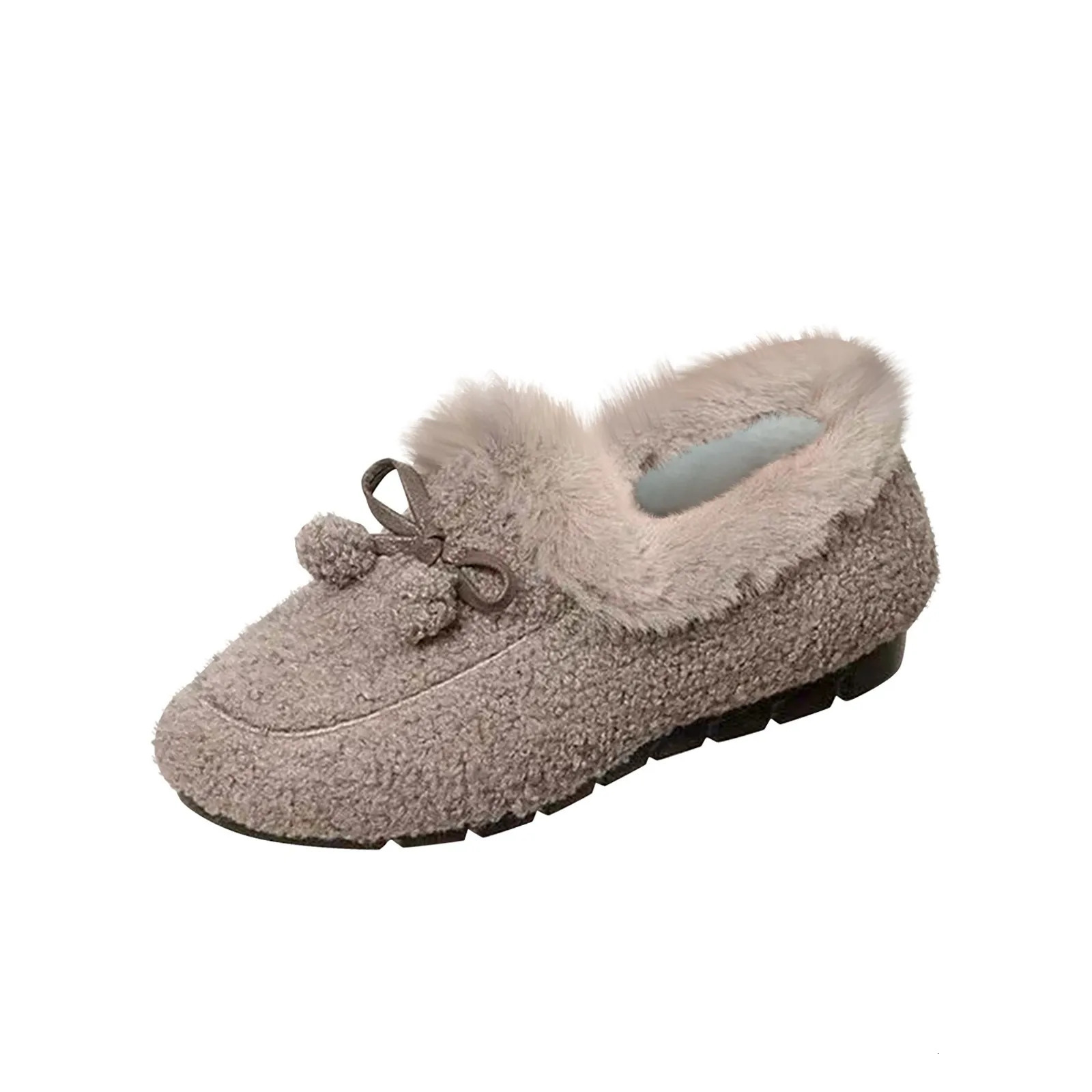 Winter Warm Womens Flat Shoes Indoor Cotton Slippers With Thick Sole AntiSlip Warm Footwear Soft Bottom Plush Postpartum Shoes 251021