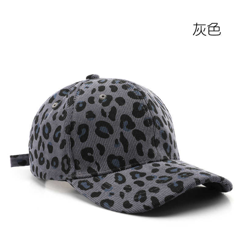 Womens Corduroy Leopard Print Baseball Cap for Autumn and Winter Outdoor Mens Warm and Coldproof Sunshade Cap H251020