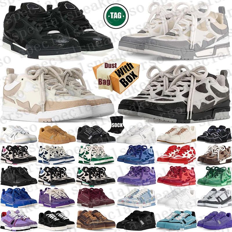 Designer With Box skate sneakers shoes chaussure for mens womens black white men women trainers scarpe Plate-forme casual luxury