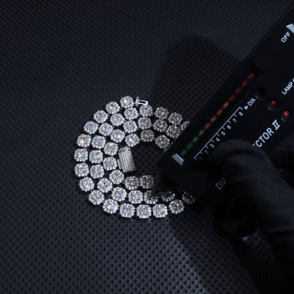 Sell HipHop Fashionable and Retro Fine Jewelry Necklaces 925 Sterling Silver Necklace Zircon Diamond 11MM