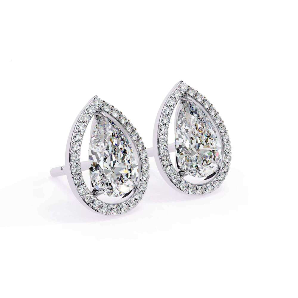 Reyes High-Quality Sterling Sier Pear Cut 1.5 Carat GRA Certified Sandstone Earrings Handmade Wedding Gift Fine Jewelry