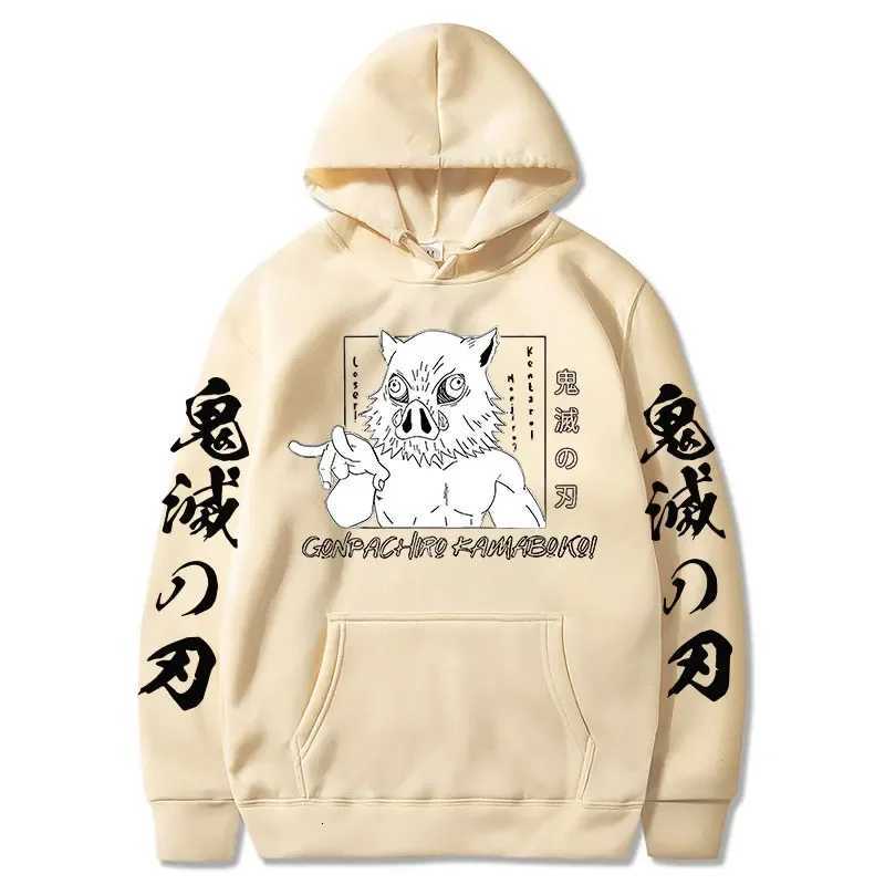 Demon Slayer Inosuke Hashibira Hoodies Anime Kimetsu no Yaiba Hooded Cute Kawaii Oversized Hoody Tops Men Women Sweatshirts W251021