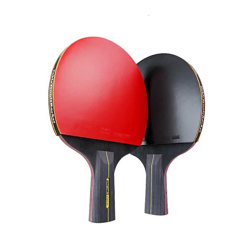 2PCS Professional 6 Star Table Tennis Racket Ping Pong Racket Set Pimplesin Rubber Hight Quality Blade Bat Paddle with Bag W251021