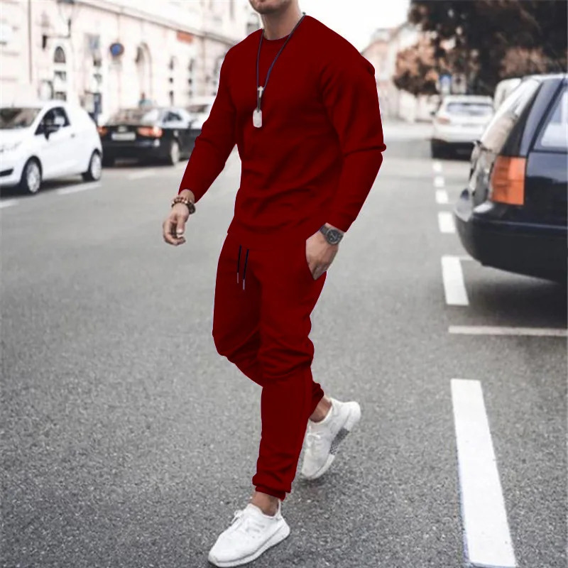 Men Two Pieces Sets Running SweatshirtSweatpants Suit Autumn Winter Warm Tracksuit Mens Jogger Sports 251021