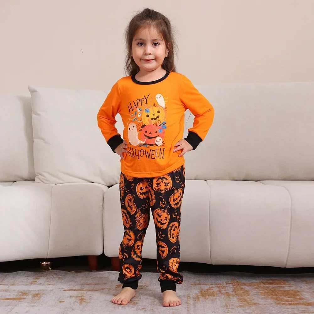 Family Matching Halloween Family Look Pajamas Mom Daughter Dad Son Pumpkin Skull 2 Pieces Suit Cute Soft Pyjamas Set L251021QM8J