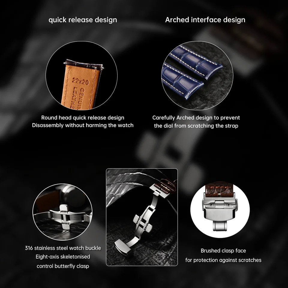 Maikes Leather Watch Strap Quick Release 20mm 21mm 22mm Accessories Watchbands Braceletes For Watch Band 251016