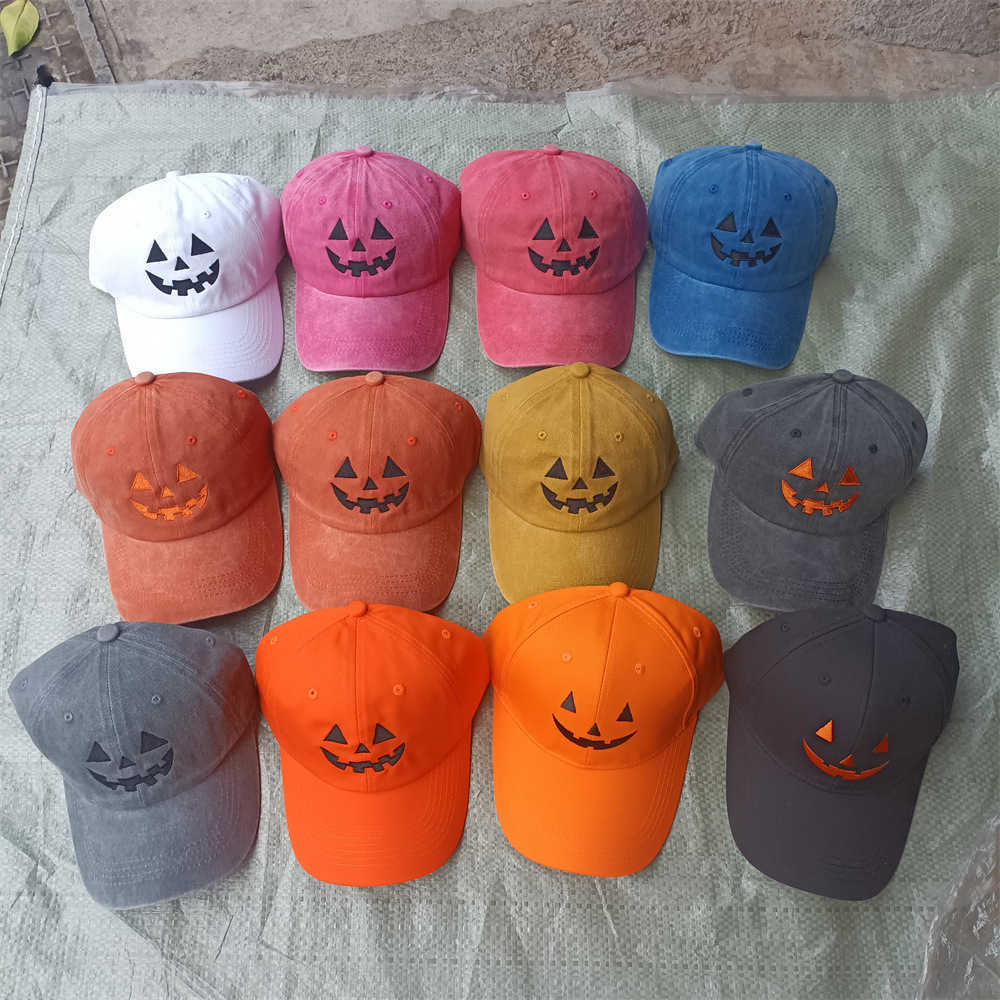 Halloween Baseball Cap Pumpkin Embroidery Duckbill Cap Costume Accessory Casual Street H251020