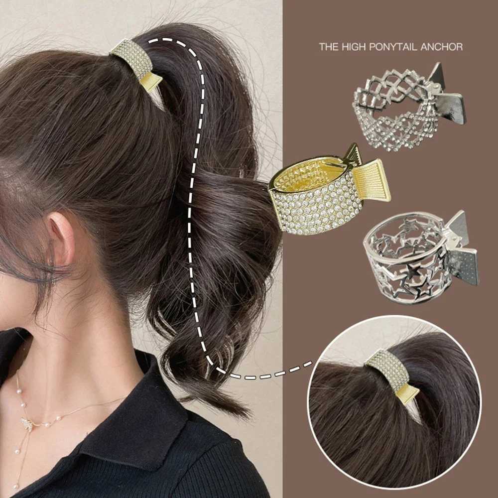 2023 New Pearl Rhinestone Hair Claws Girl High Ponytail Clip Fixed pin Claw Advanced Sense accessories HeadwearW254021