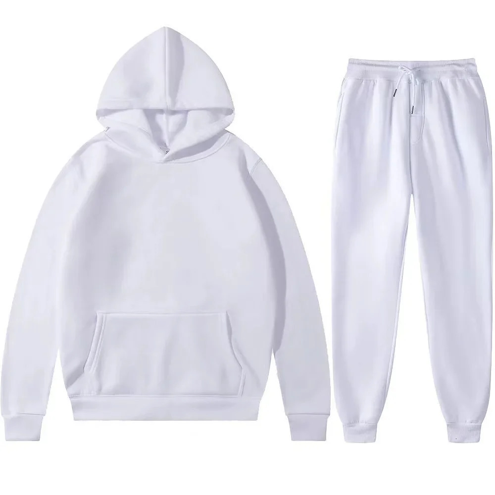 Men Ms Autumn and Winter Solid Color Hoodiepants Twopiece Set Couple style Fashionable Casual Sports Size S3XL 251021