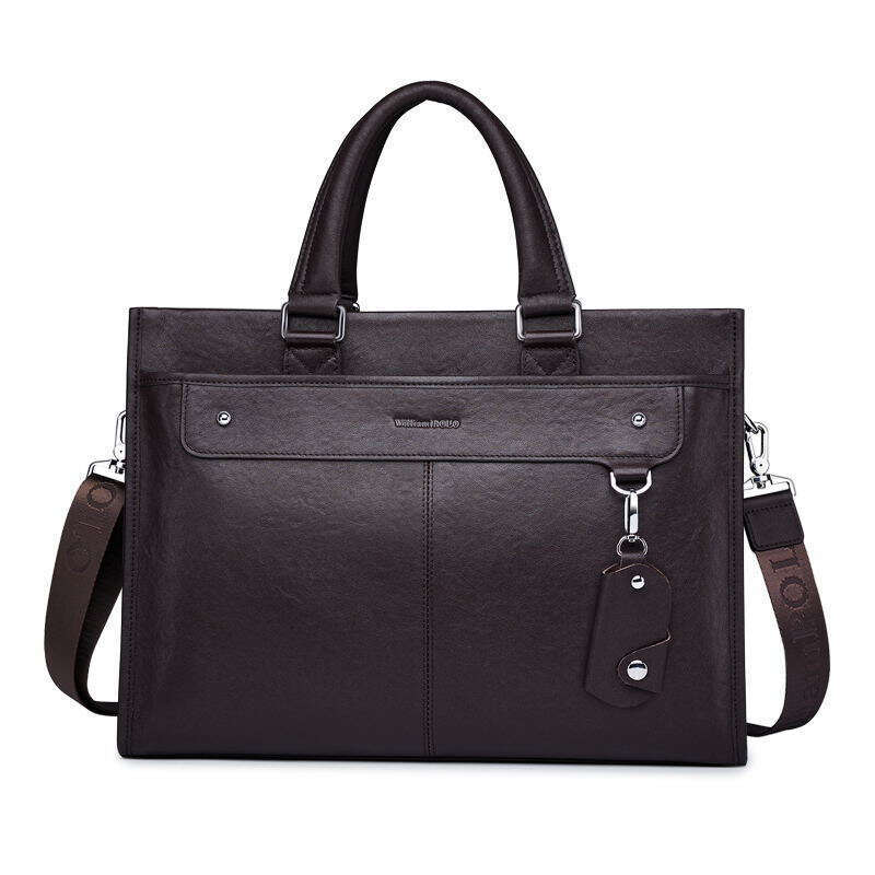 Luxury bag Men s Handbag Top Layer Cowhide Briefcase Shoulder Large Capacity inch Laptop Bag