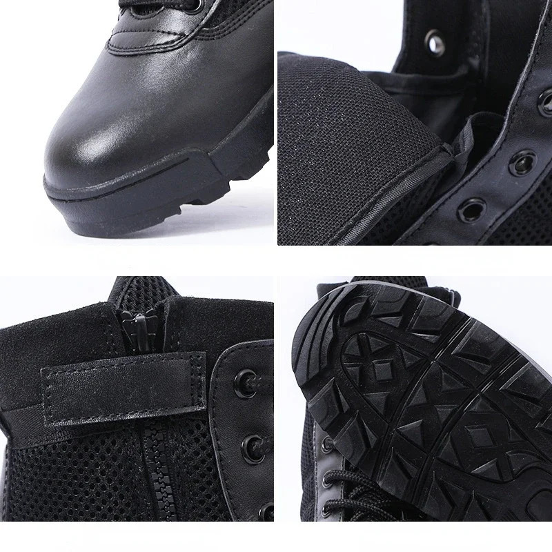 Men Breathable Mesh Tactical Boots Men Boots Outdoor Lightweight Hiking Shoes Desert Combat Boots Work Men Shoes251020