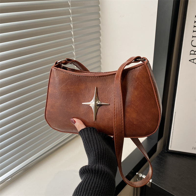 Autumn And Winter New Casual Style Women's Shoulder Bag Retro Style Solid Color Designer Bag Fashionable New Trend Luxury Handbag