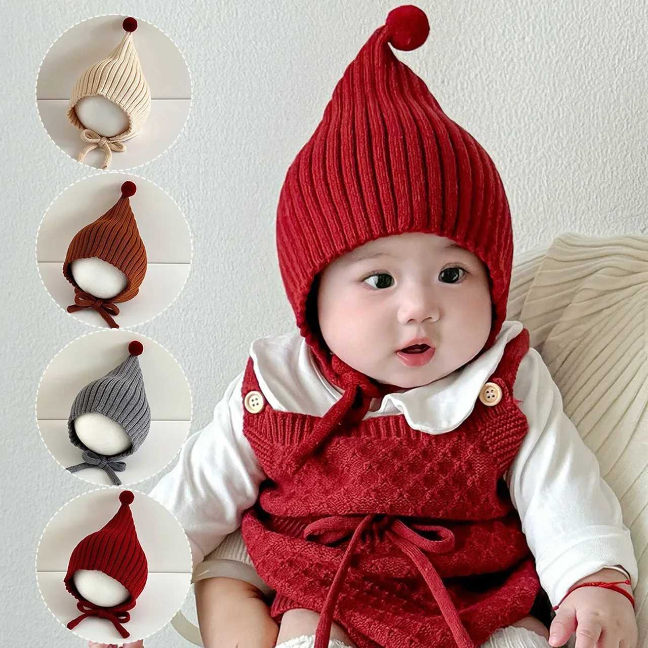 Cute Pompom Baby Hat Winter Thicken Warm Baby Boys Girls Cap Beanies Soft Knitted Infant Toddler Lacing Hat J251021