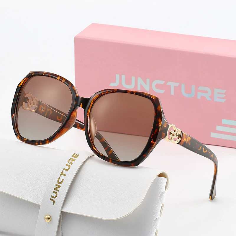 JUNCTURE Polarized Women Sunglasses Fashion Cat Eye Sun Glasses Big Frame Purple Gradient Lady Glasses Sunglasses for Women J251114