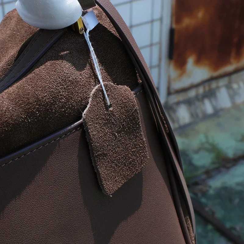 Genuine Leather Tote Bag for Wen Frosted Cowhide Large Capacity Simple Shoder Bag Handbag Y251021