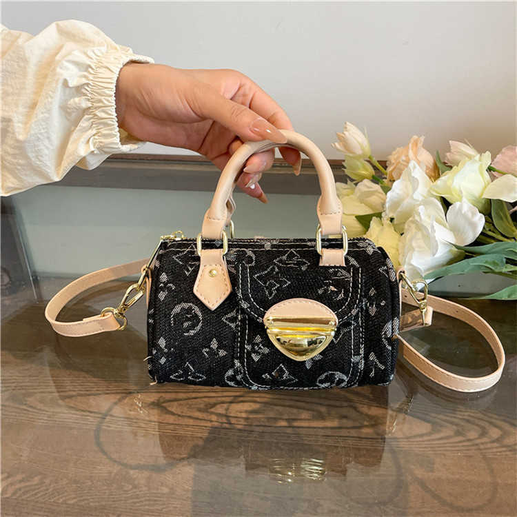 Denim Bowling New Trendy Fashionable Versatile Crossbody Shoulder Handbag Pillow Bag for Women