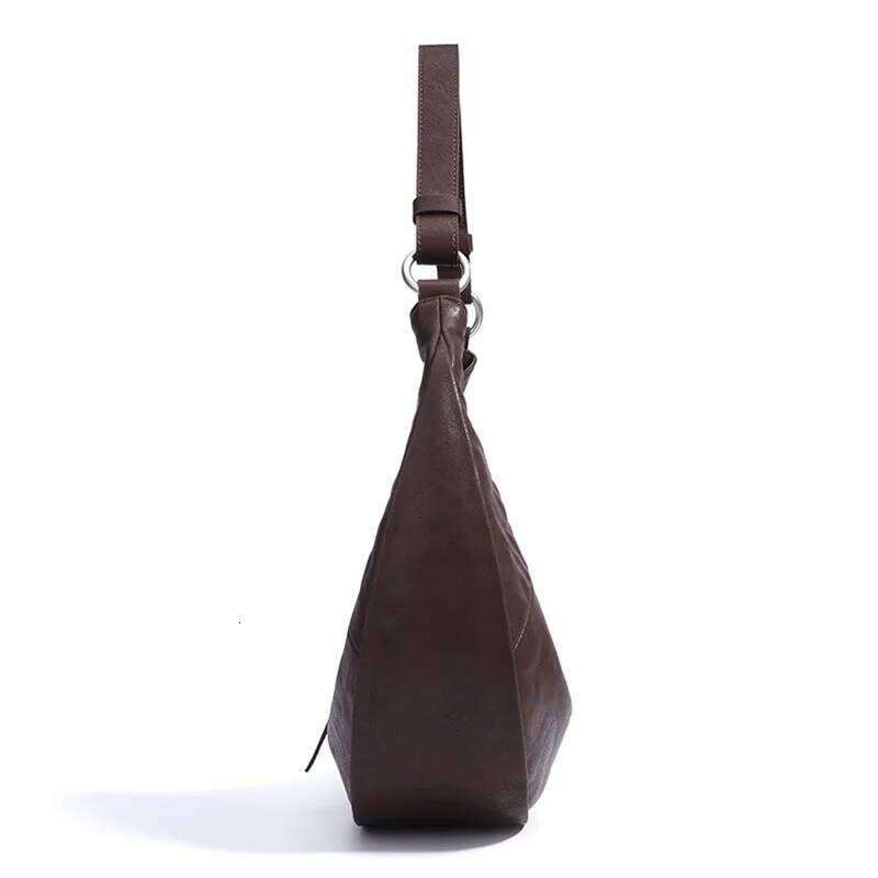 Genuine Leather Underarm New Vintage Pleated Crescent Head Layer Cowhide Fashion Women's One-Shoulder Crossbody Bag Suotong1021