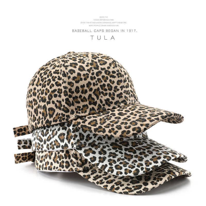 Womens Spring and Autumn Fashion Leopard Print Solid Color Baseball Cap Outdoor Mens Sports Casual Sunshade Trendy Duckbill Cap H251020