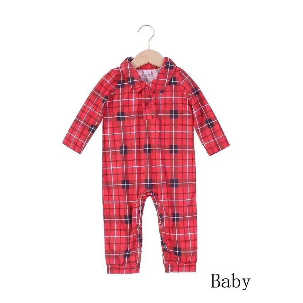 Christmas Pajamas Parentchild Matching Outfits Plaid Print ShirtPants Mother Kids Clothes New Costume Pyjamas Xmas Family Look L251021HQHL