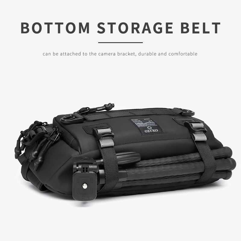 OZUKO Fashion Men Waterproof Waist Bag Outdoor Sports Sling Chest Bags Tactical Fanny Pack Male Teenager Quality Crossbody Bag Z251021