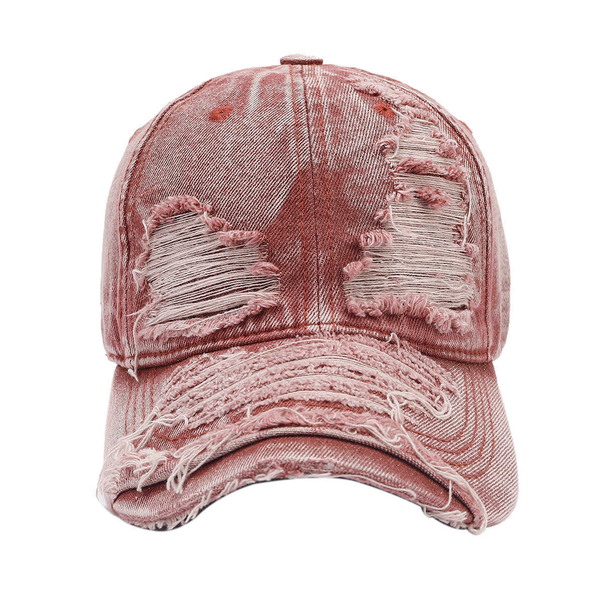 Fashion Washed Vintage Distressed Soft Top Baseball Cap Large Head Circumference Sun Protection Solid Color Frayed Edge Duckbill Cap Unisex Hat H25102