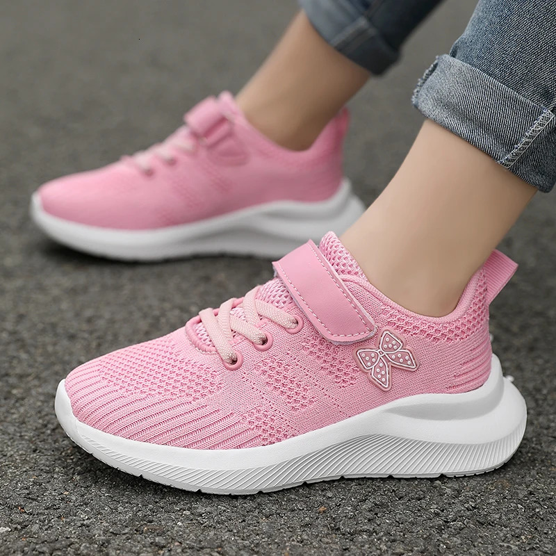 Childrens sports shoes girls breathable leisure outdoor mesh surface anti slip fashionable running 251014