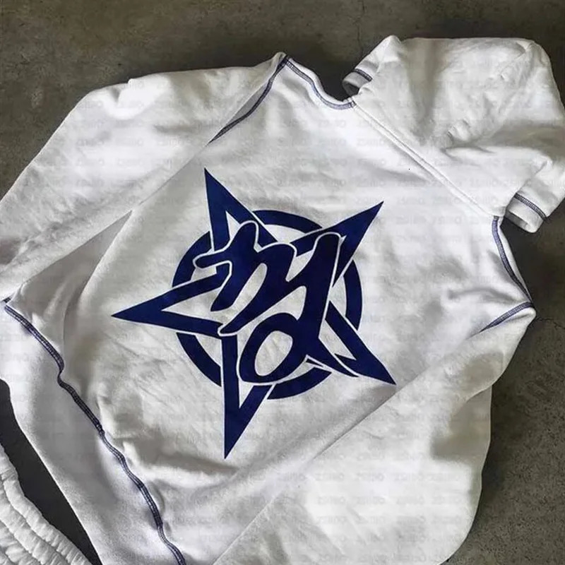 Mens clothing Zip Up Hoodie Vintage Casual Pattern Oversize Hip Hop Punk Streetwear Clothing in hoodies sweatshirts 251017