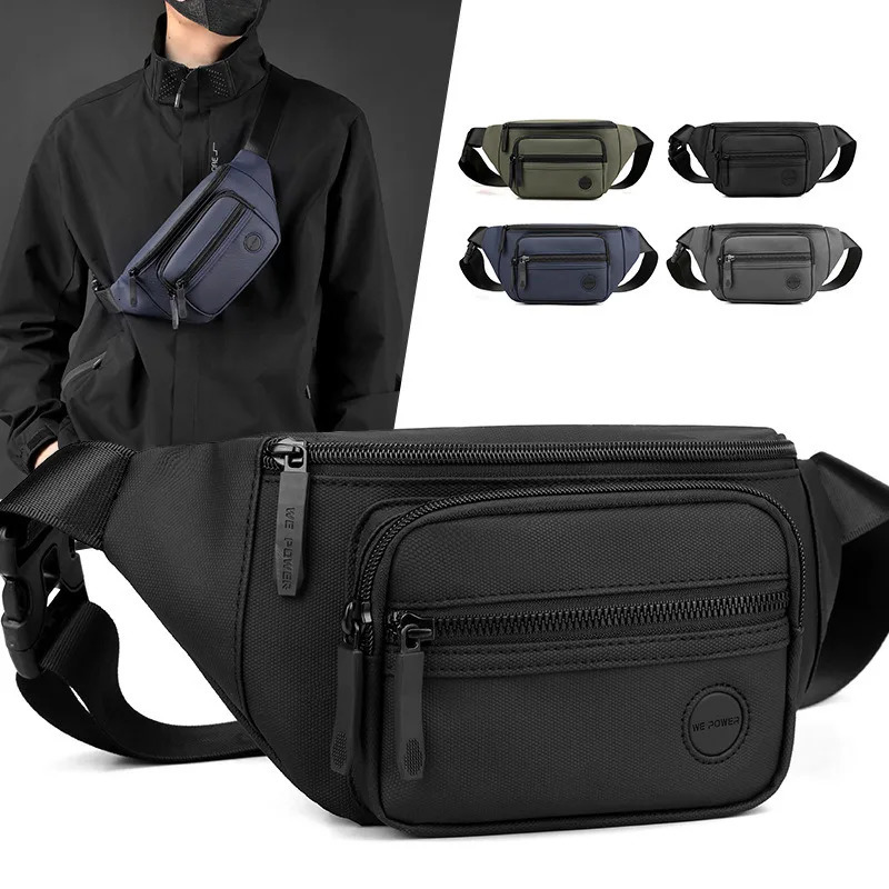 Men Waist Belt Bag Fanny Pack Multipocket Motorcycle Rider Outdoor Sports Climb Casual Nylon Male Sling Chest Bum Hip Bags 251021