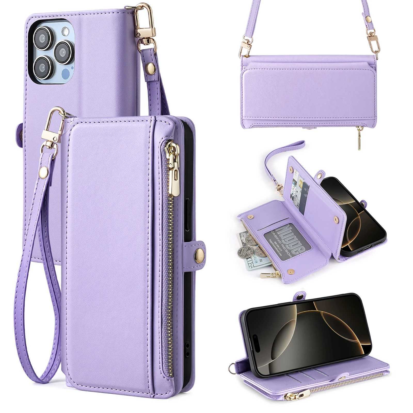 Leather Flip Case For IPhone 16 15 14 13 12 11 Pro X XS Max XR 8 7 6 Plus SE 5G 2020 2022 Lanyard Wallet Card Phone Bag Cover J251114