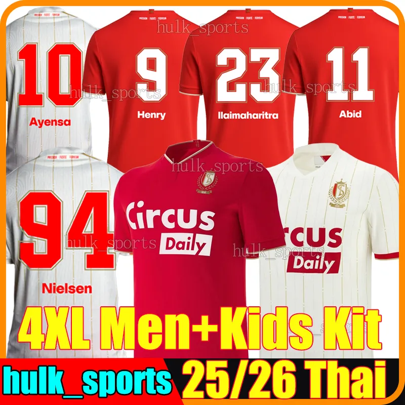 S-2XL 25 26 Standard de Liege Mens Soccer Jerseys EPOLO NGOY NOUBI HAUTEKIET DOUMBIA FOSSEY SAHABO HAYAO PRICE Home Red Football Shirt Adult Uniforms