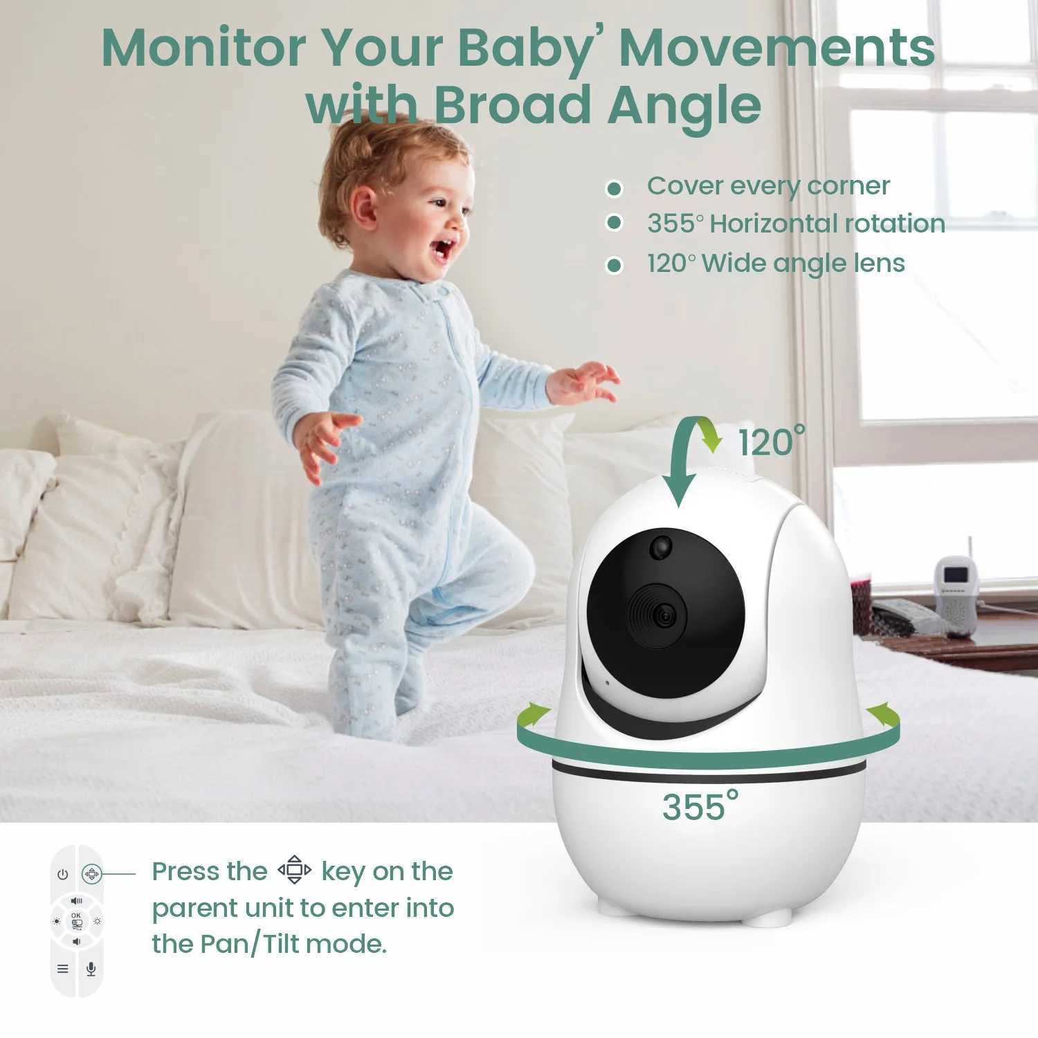 70 Inch Video Baby Monitor with 2pcs Cameras HD Split Screen Pan Tilt 4X Zoom 2 Way Audio 4000mAh Battery IR Babysitter SM70 J251121