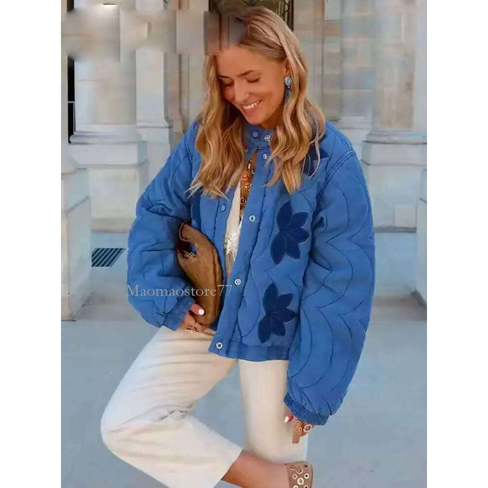 Woman Coats Quilted Floral Embroidery Long Sleeves Single Breasted Jacket 2025 Winter Streetwear Women's New In Outerwear coats designer women