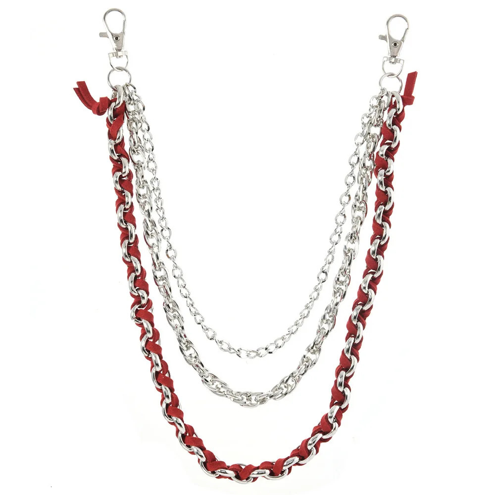 Hand woven rope Punk Style Pants chain multilayer Metal Chain jeans decoration 251021