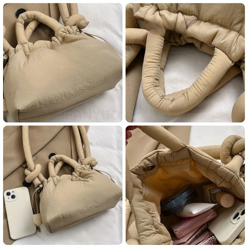 Korean Fashion Fabric Shoulder Bag Soft Dacron Crossbody Bag Mini Tote Purses for Women Underarm Bags Handbags and Purses 251021