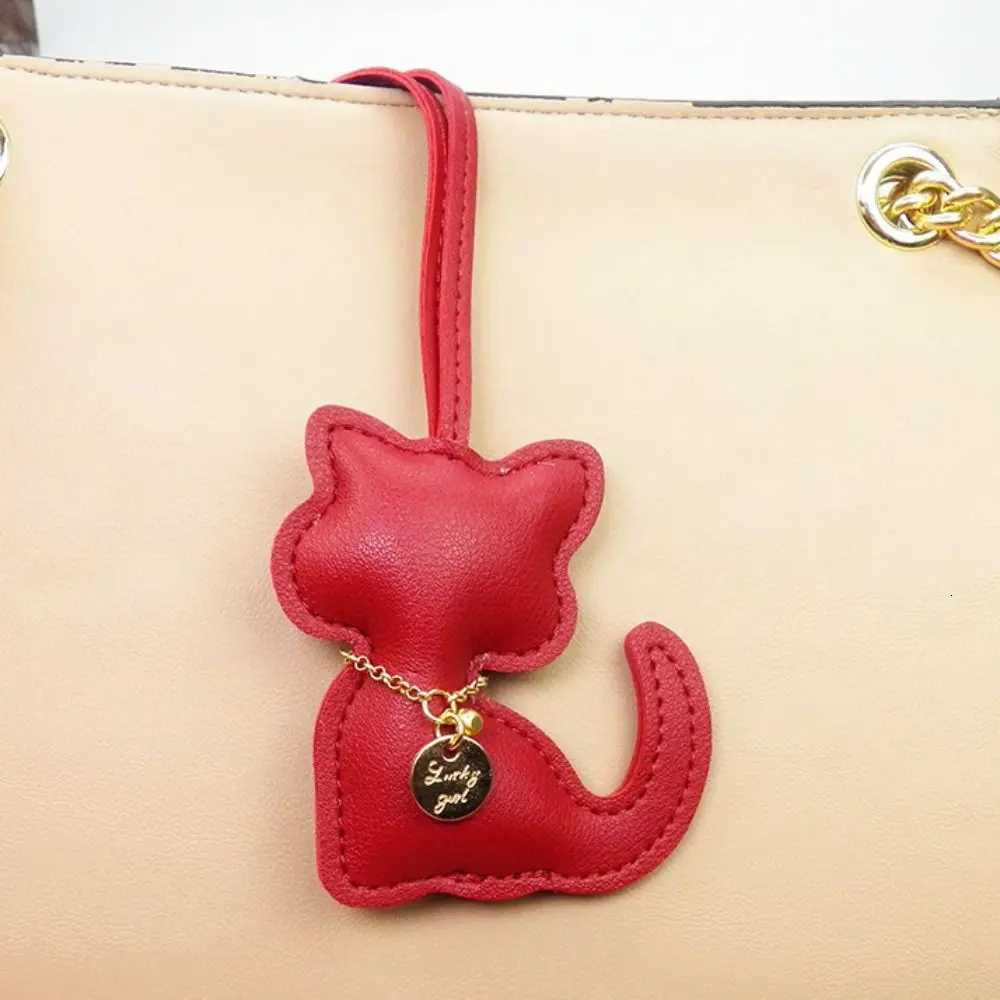 Cute Car Key Holder Cat Keychain Animal Fashion PU Leather Keyring Colorful Creative Kitty Bag Pendant Bag Hanging W251021