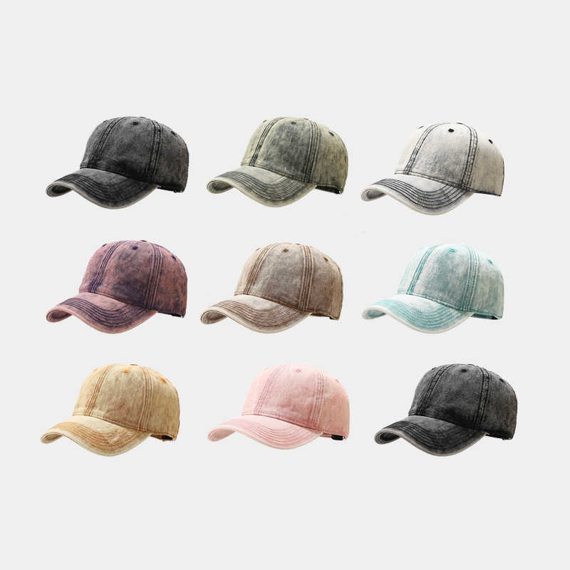Cowboy Hat Men Personality Street Wash Solid Color Baseball Cap Women Sports Sunshade Cap H251020