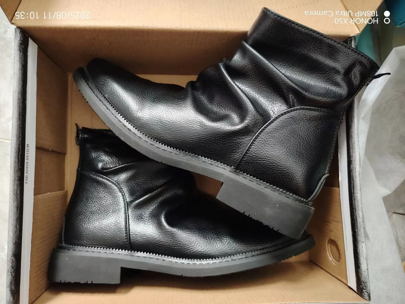 After The Zipper Explosion Helps Square Head Trendy Mens Leather Casual British Style Platform Chelsea Boots251020