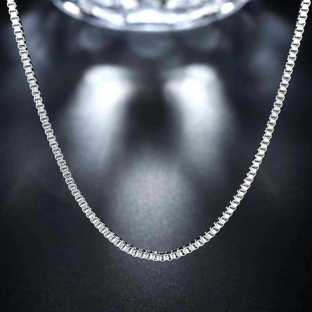Hot 925 Sterling Silver Necklace 1624 inches fine 2MM Box chain For man Women high quality Fashion party Jewelry GiftsXJ251018