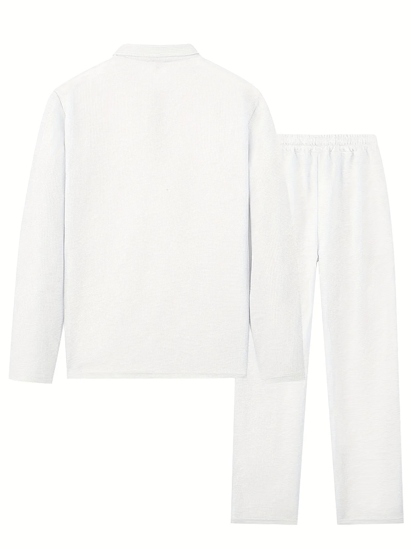 The mens spring and autumn Waffle longsleeved and long pants sportswear and casual set is made of comfortable and breatha 251021