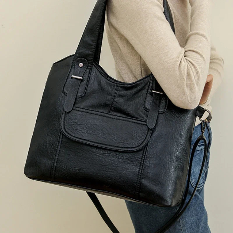 Womens Bag High Quality Leather Handbag Female Shoulder Bags Large Capacity Tote Bag Casual Handbag For Commte 251021