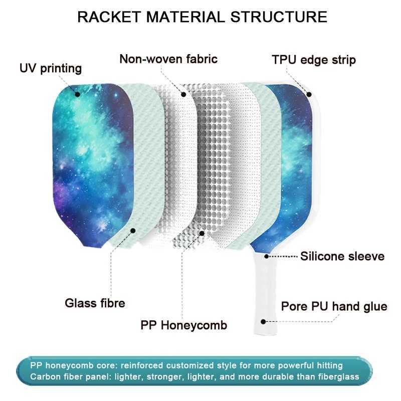 Pickleball paddle highquality fiberglass cricket squash and tennis racket antislip grip super durable meet USAPA standard W251021